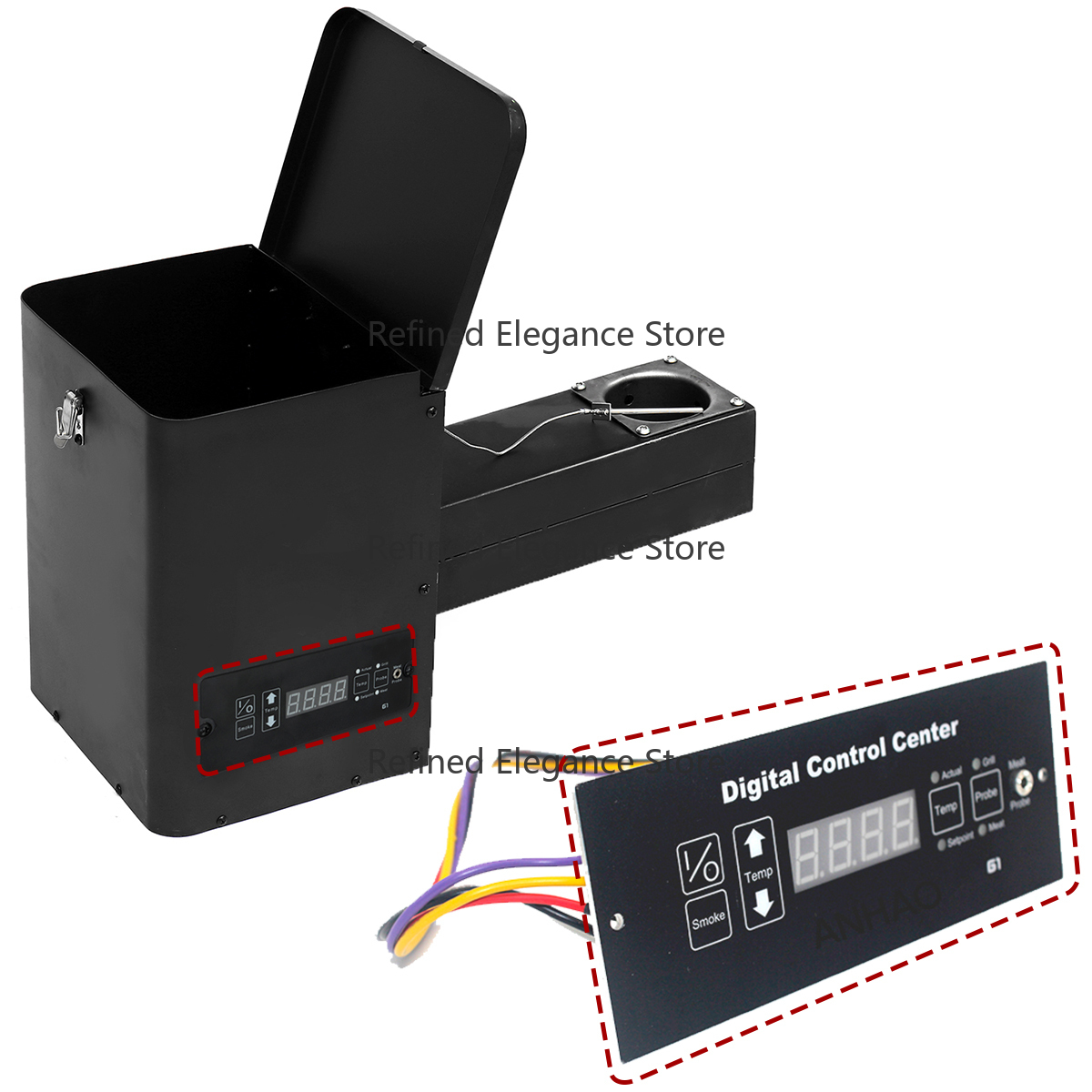 Electric Smoker Bbq - Pellet BBQ Smoker Hopper Assemblagekit met