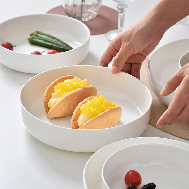 Kitchen Appliances In White - 8-delige witte keramische saladekom diepe schaal