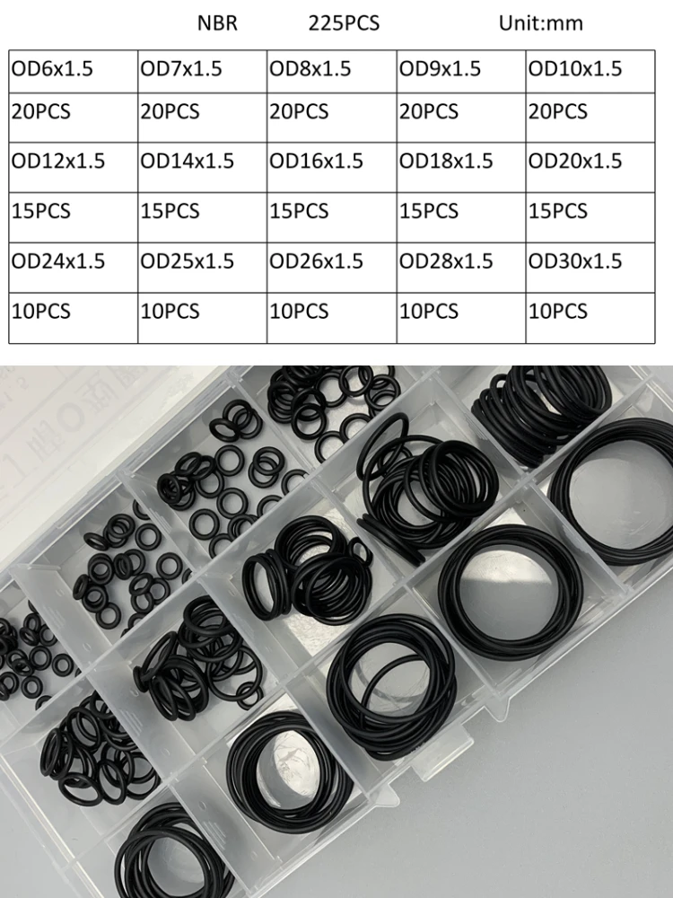Kitchen Appliances Repair - CS 1,5 mm zwarte NBR O-ringset,