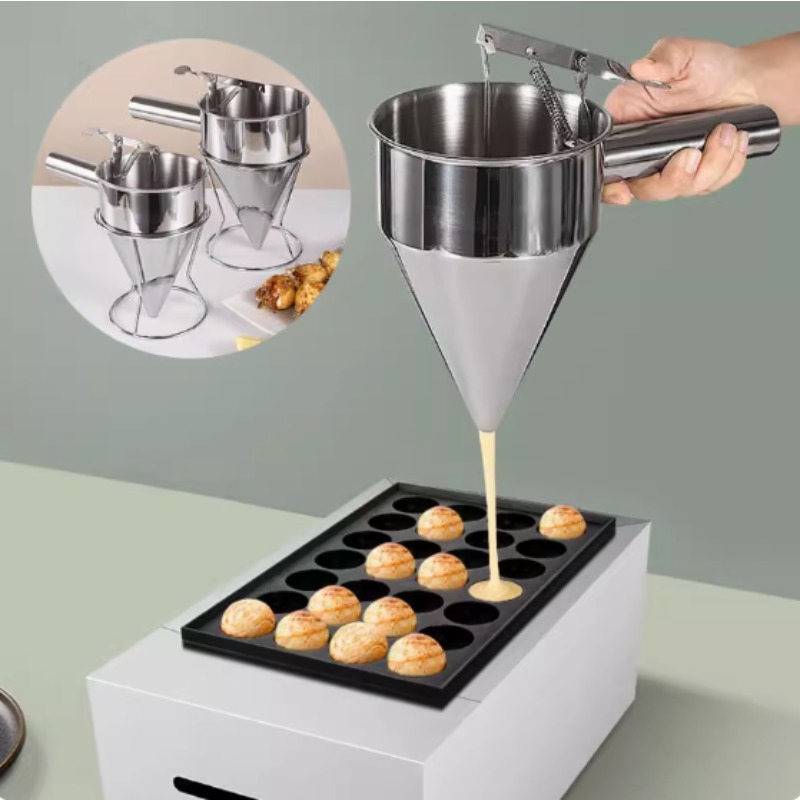Kitchen Appliances Garage - 600/1200ML RVS vloeistof trechterdispenser, octopusbal-gereedschap, kookkeukenaccessoires